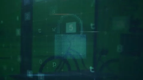 Animation of cyber security data processing and cloud icon against bicycle Stock Footage 329922957