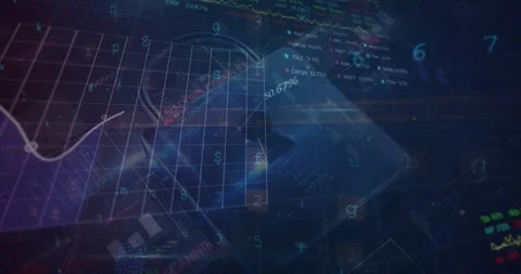 Animation of cyber security, statistical and stock market data processing Stock Footage 328595041