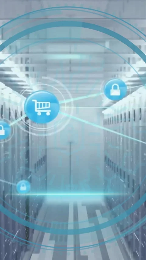 Animation of cyber security text, connec... | Stock Video | Pond5