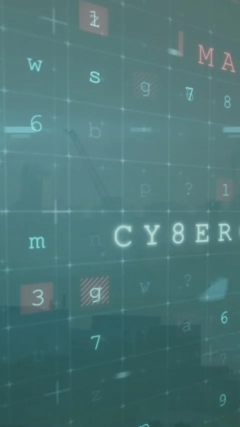 Animation of cyber warning text and data processing over cityscape Stock Footage 344012098