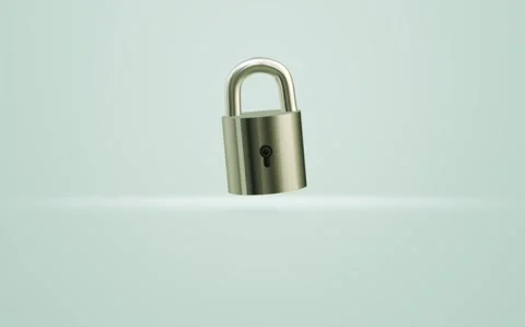 Animation for Cybersecurity, Privacy and Data Protection Metal Padlock Animation Stock Footage 344044749