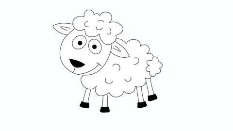 Animation of a dancing cheerful white sheep Stock Footage 234102793