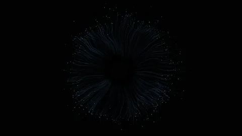 Animation. Dark blue particles explosion. Bokeh lights. Shockwave circle. Video stock 149897725