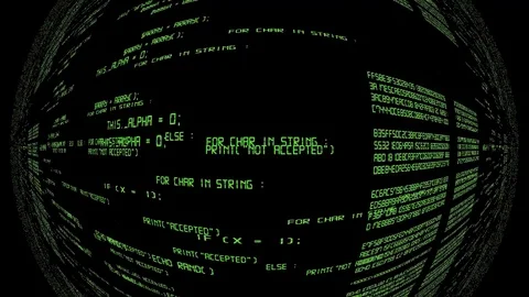 Animation data globe flashing streams of data, hex and code Stock Footage 117115696