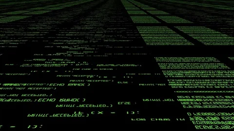 Animation of data highway matrix hex and code Stock Footage 117456230
