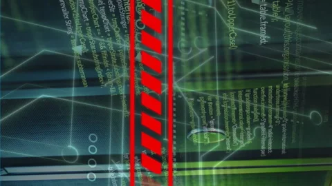 Animation of data loading bar and data processing over computer servers Stock Footage 312673334