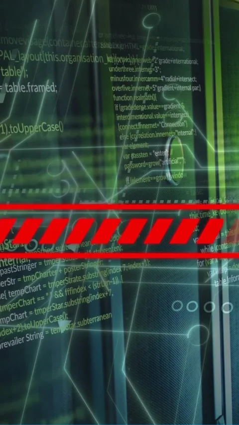 Animation of data loading bar and data processing over computer servers Stock Footage 320759244