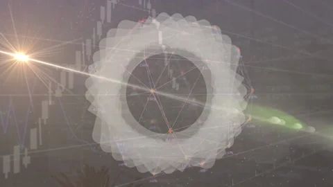 Animation of data loading roundel over n... | Stock Video | Pond5