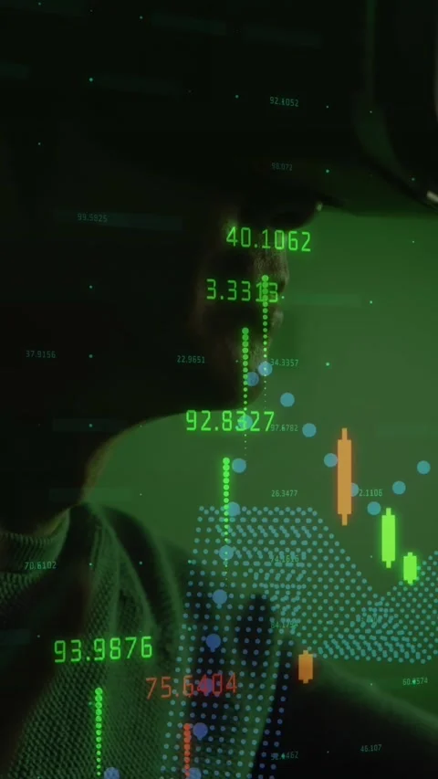 Animation of data over asian male it engineer with vr headset by computer server Stock Footage 324611190