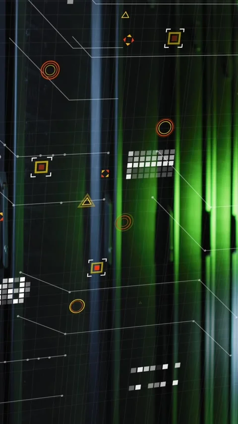Animation of data processing against computer server room Stock Footage 343867823