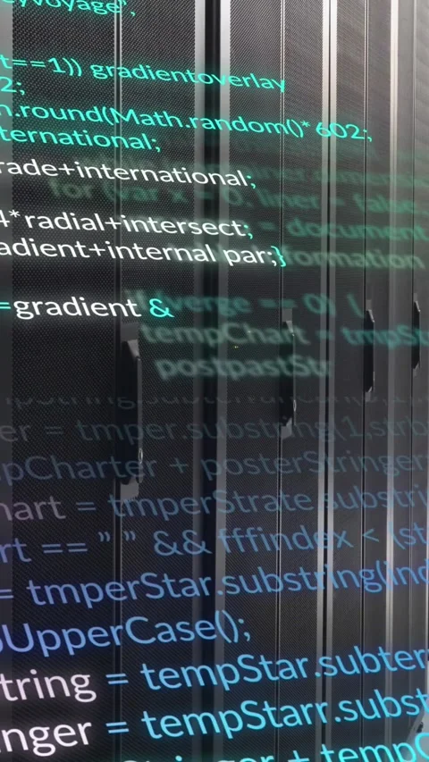 Animation of data processing against computer server room Stock Footage 344636526