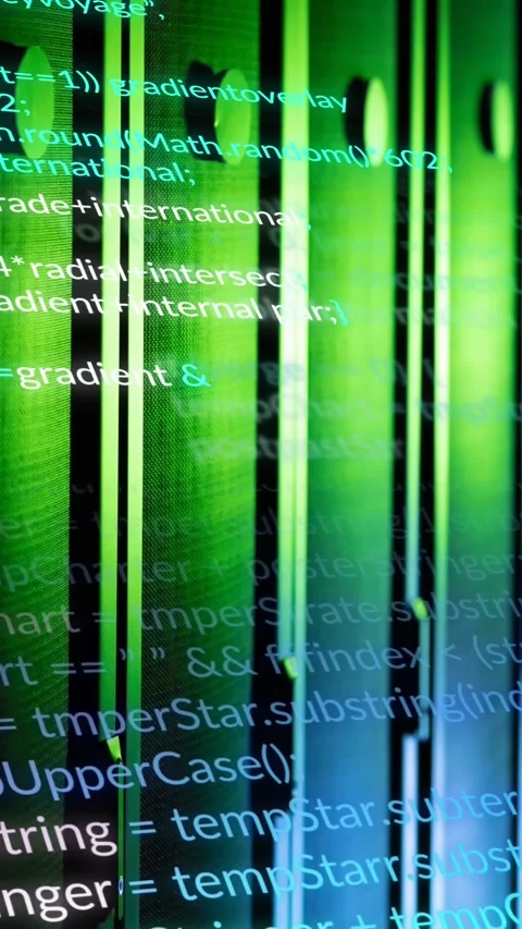 Animation of data processing against computer server room Stock Footage 344706573