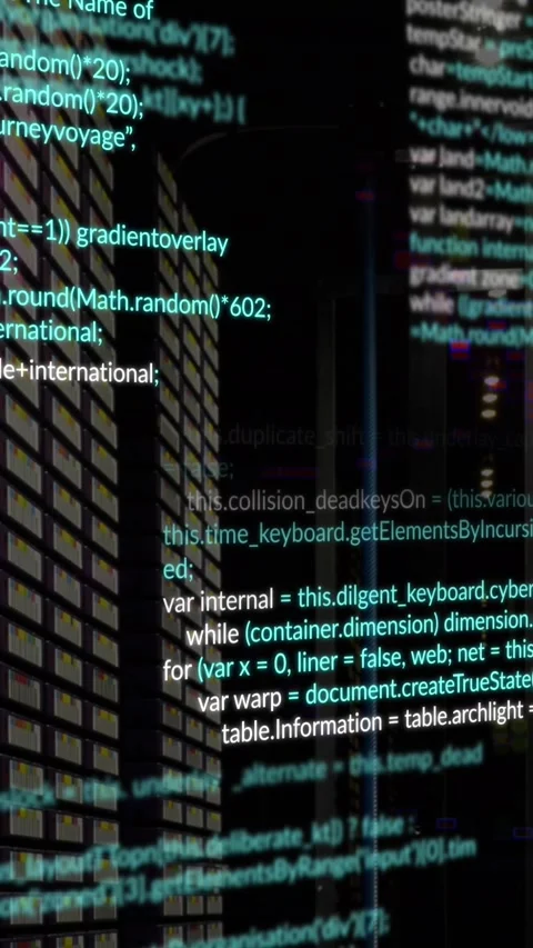 Animation of data processing against computer server room Stock Footage 344803131