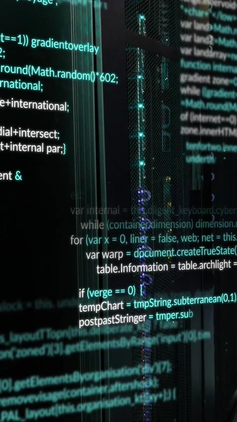 Animation of data processing against empty computer server room Stock Footage 319068909