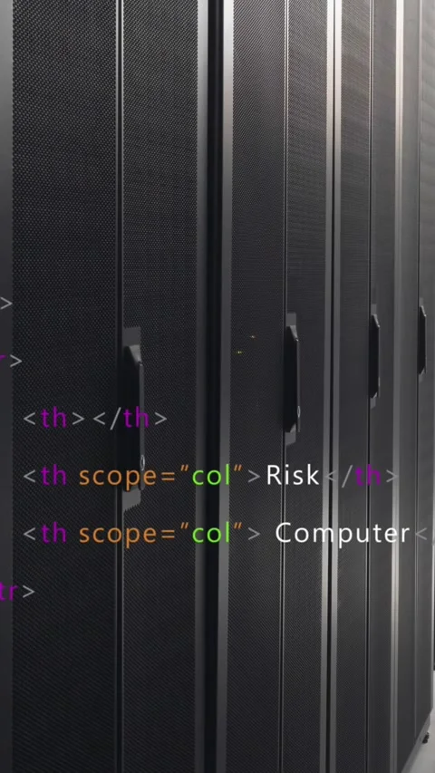 Animation of data processing against empty computer server room Stock Footage 321323830