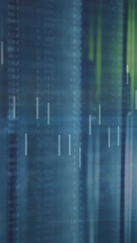 Animation of data processing against empty computer server room Stock Footage 344525872
