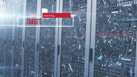 Animation of data processing against microprocessor connections over computer Video stock 203876490