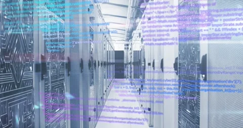 Animation of data processing against microprocessor connections over computer Stockbeeldmateriaal 325965975