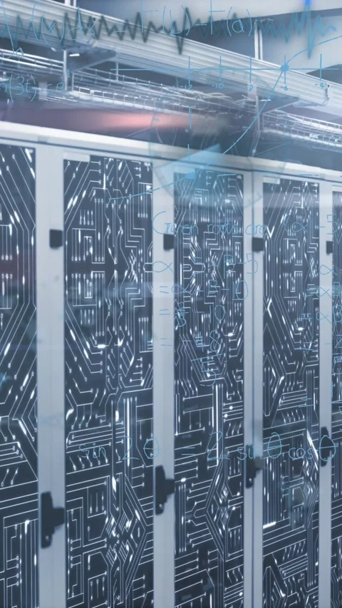 Animation of data processing against microprocessor connections over computer 動画素材 343902397