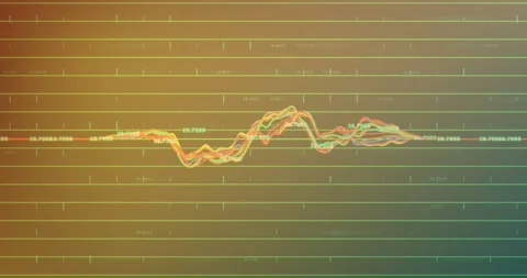 Animation of data processing against orange and green background Stock Footage 326038852