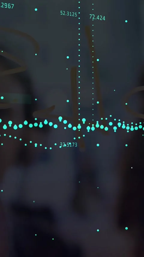 Animation of data processing against woman writing on glassboard at office Stock Footage 344766183