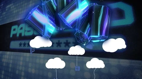 Animation of data processing and 3d glowing shapes over globe on dark background Stock Footage 326751087