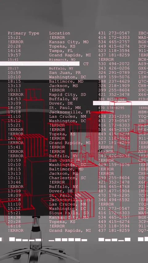 Animation of data processing and 3d spinning city model against office desk Stock Footage 344557297