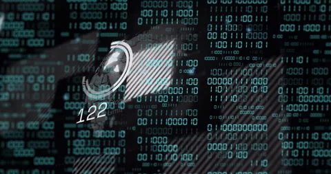 Animation of data processing and binary coding over globe on black background Stock Footage 310437398
