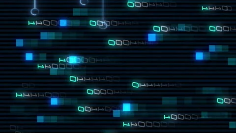 Animation of data processing and binary coding on black background Stock Footage 312437815