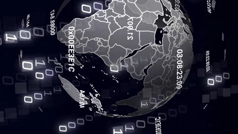 Animation of data processing and binary coding over globe Stock Footage 313522748