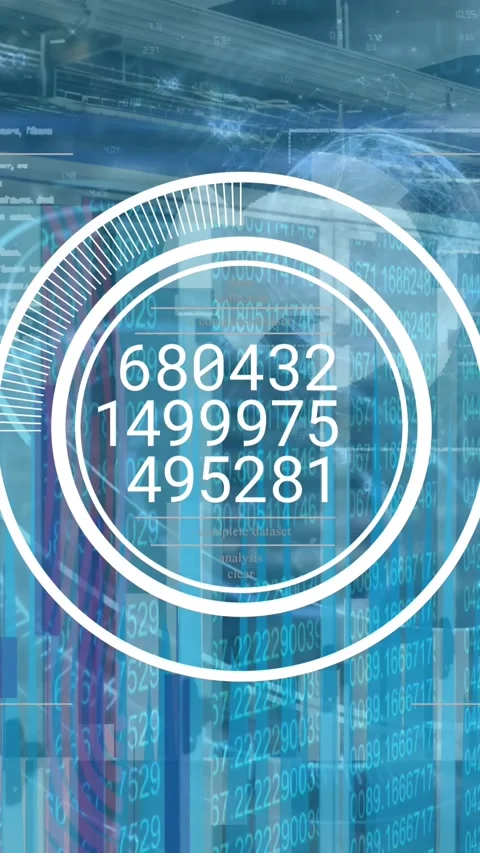 Animation of data processing and binary coding over blue eye Video stock 319458399