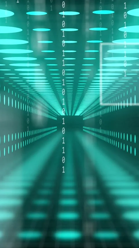 Animation of data processing and binary coding over grid Stock Footage 323898288