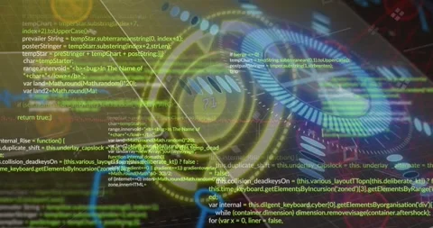 Animation of data processing and binary coding on blue background Stock Footage 326095691