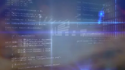 Animation of data processing and binary coding on blue background Stock Footage 326763656