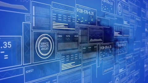 Animation of data processing and binary coding on blue background 動画素材 327444551