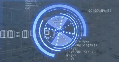 Animation of data processing and binary code over hands using computer Stock Footage 328149733