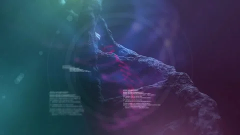 Animation of data processing and binary coding on african american data Stock Footage 329295770