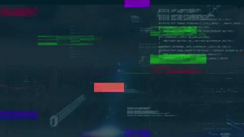 Animation of data processing and binary coding on blue background Stock Footage 329417587
