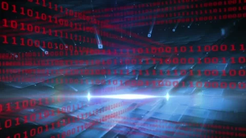 Animation of data processing and binary coding on blue background Stock Footage 330336839