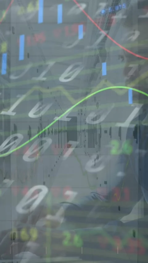 Animation of data processing and binary coding against caucasian businessman 動画素材 343902394
