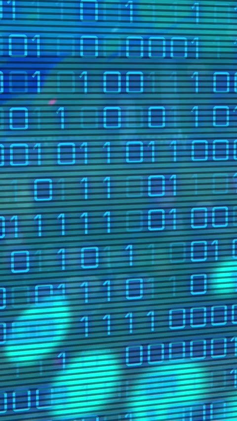 Animation of data processing and binary coding over world map on blue background Vídeos de archivo 344635666