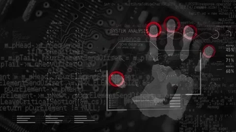 Animation of data processing and biometr... | Stock Video | Pond5