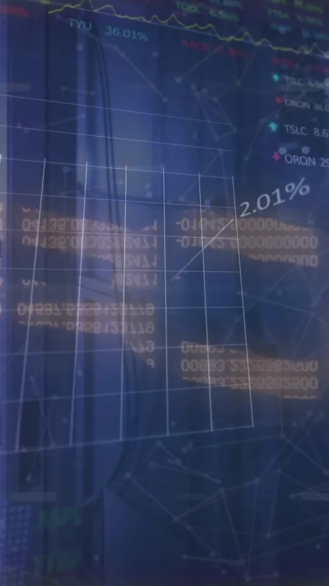 Animation of data processing and chain over server room Stock Footage 343548123