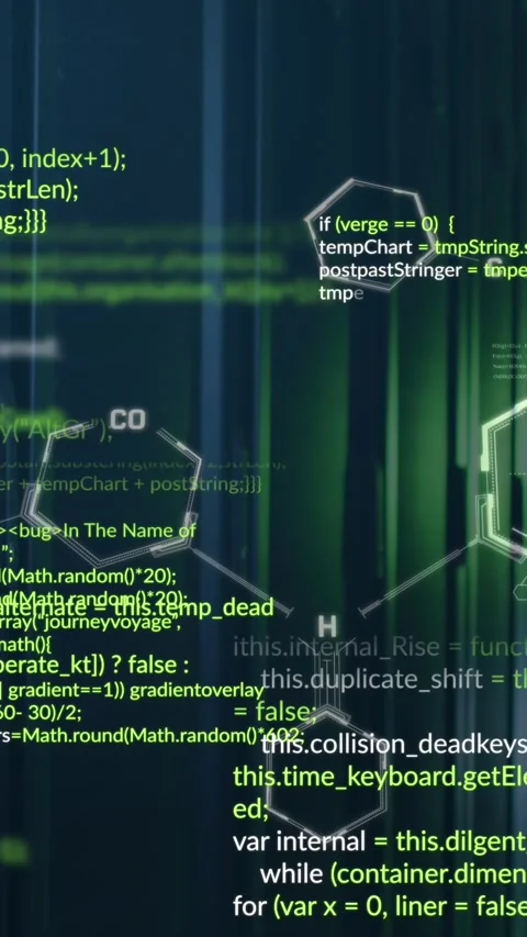 Animation of data processing and chemical structures against computer server Stock Footage 344745720