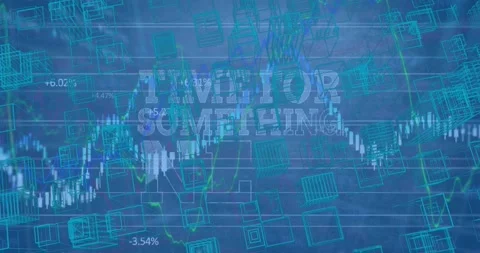 Animation of data processing and city over time for something new text Stock Footage 220390447