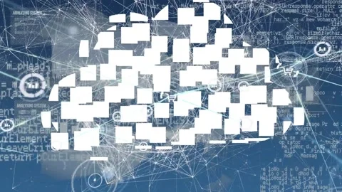 Animation of data processing and cloud over network of connections Stock Footage 328240164