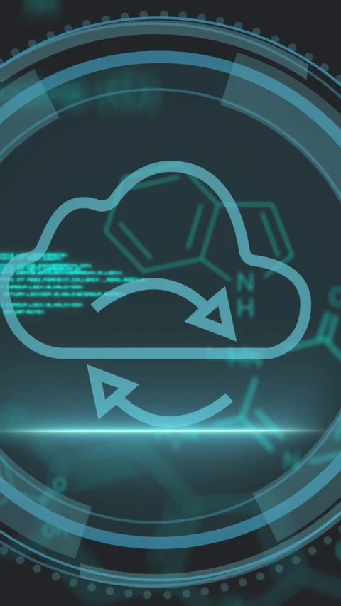 Animation of data processing and cloud over black background Stock Footage 342801821