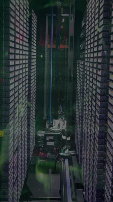 Animation of data processing and computer servers Stock Footage 343504180