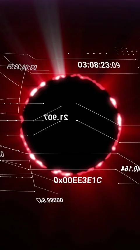 Animation of data processing and connections over black hole Stock Footage 341956747