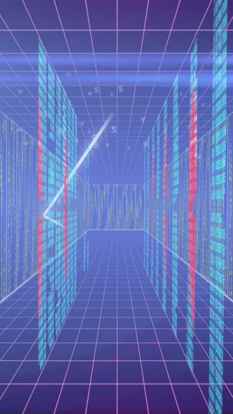 Animation of data processing and connections over computer servers Stock Footage 342643197
